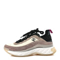 CHANEL FABRIC SUEDE CALFSKIN CC SNEAKERS PINK BEIGE BLACK & BEIGE & PINK