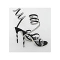 RENÉ CAOVILLA MARGOT CHAMPAGNE SANDAL WITH BUTTERFLIES BLACK & SILVER