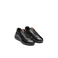 PRADA PATENT-LEATHER AND TECHNICAL-FABRIC AMERICA'S CUP SNEAKERS BLACK