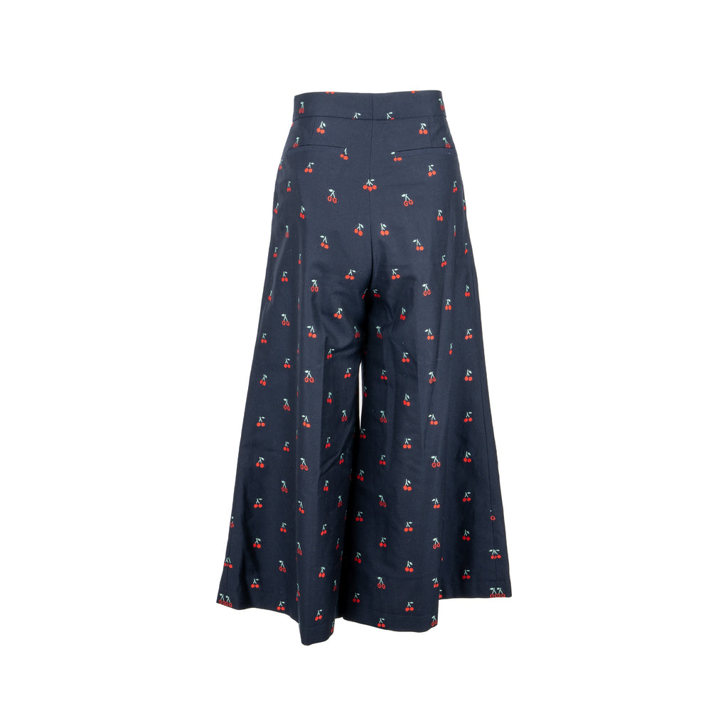 gucci-size-36-cherry-print-culotte-trouser-cotton-wool-navy