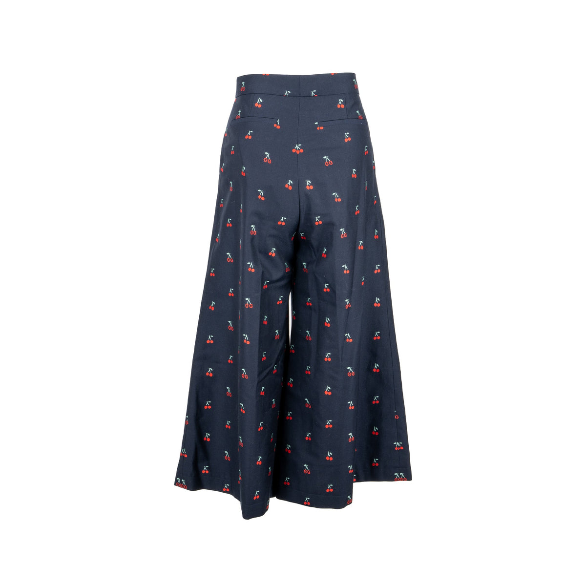 gucci-size-36-cherry-print-culotte-trouser-cotton-wool-navy