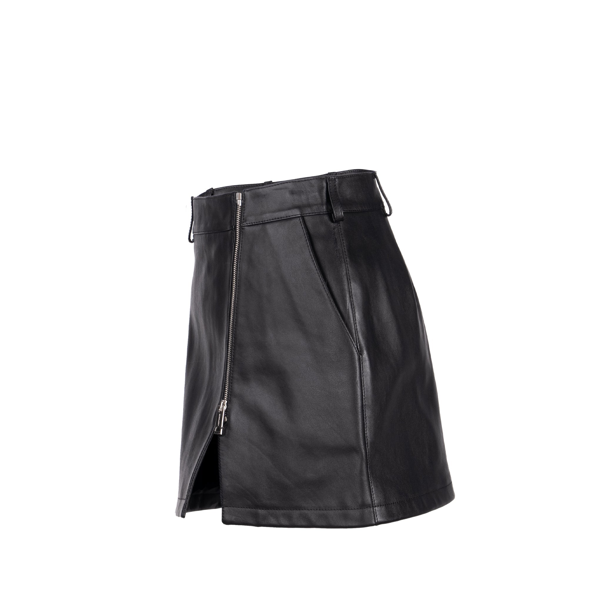 burberry-size-it38-zip-front-mini-skirt-grain-calfskin-black