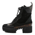LOUIS VUITTON SUEDE LAUREATE PLATFORM CHELSEA BOOT BLACK WITH BROWN MONOGRAM