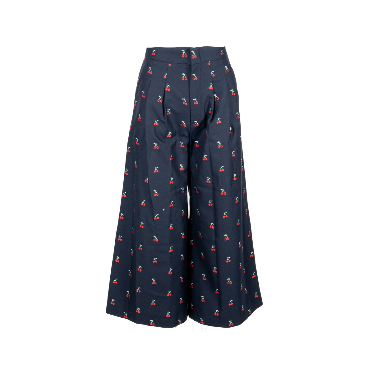 gucci-size-36-cherry-print-culotte-trouser-cotton-wool-navy