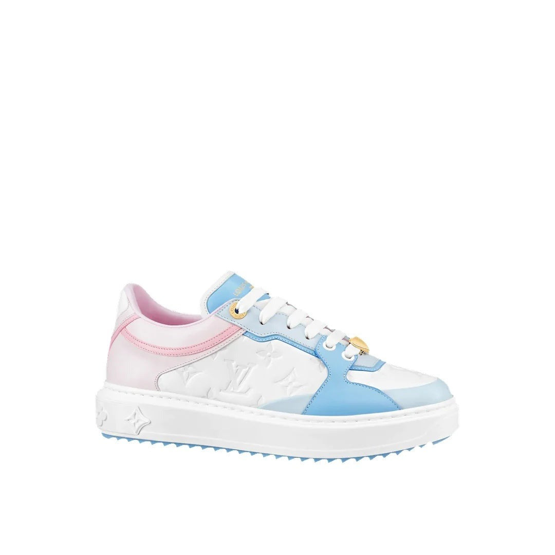 LOUIS VUITTON MONOGRAM ESCALE TIME OUT SNEAKERS PASTEL BLUE & PINK