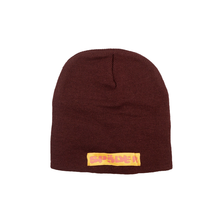 Sp5der Knit Beanie Hat 'Burgundy'