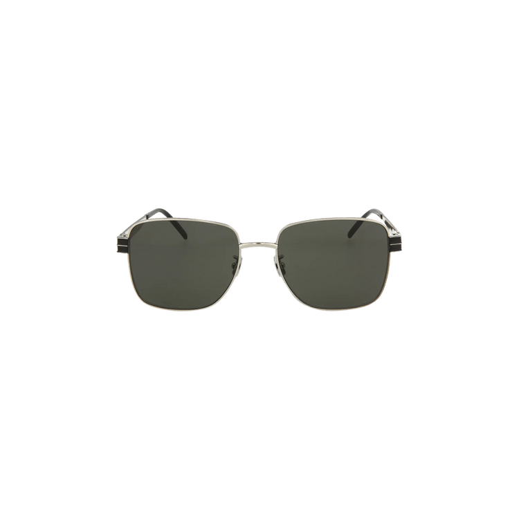 Saint Laurent Square Frame Sunglasses — Silver