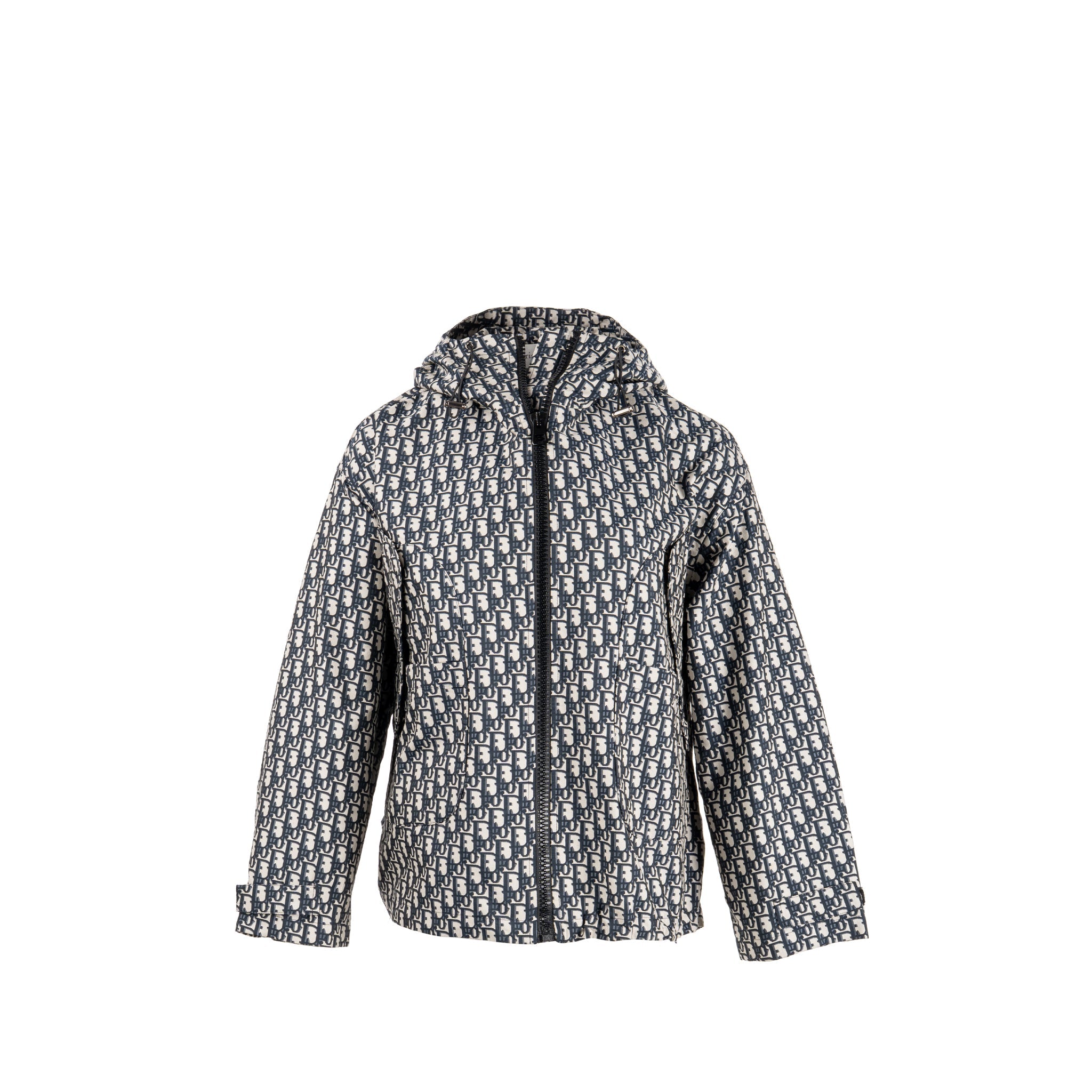 dior-size-xs-dior-oblique-motif-hooded-jacket-polyester-blue