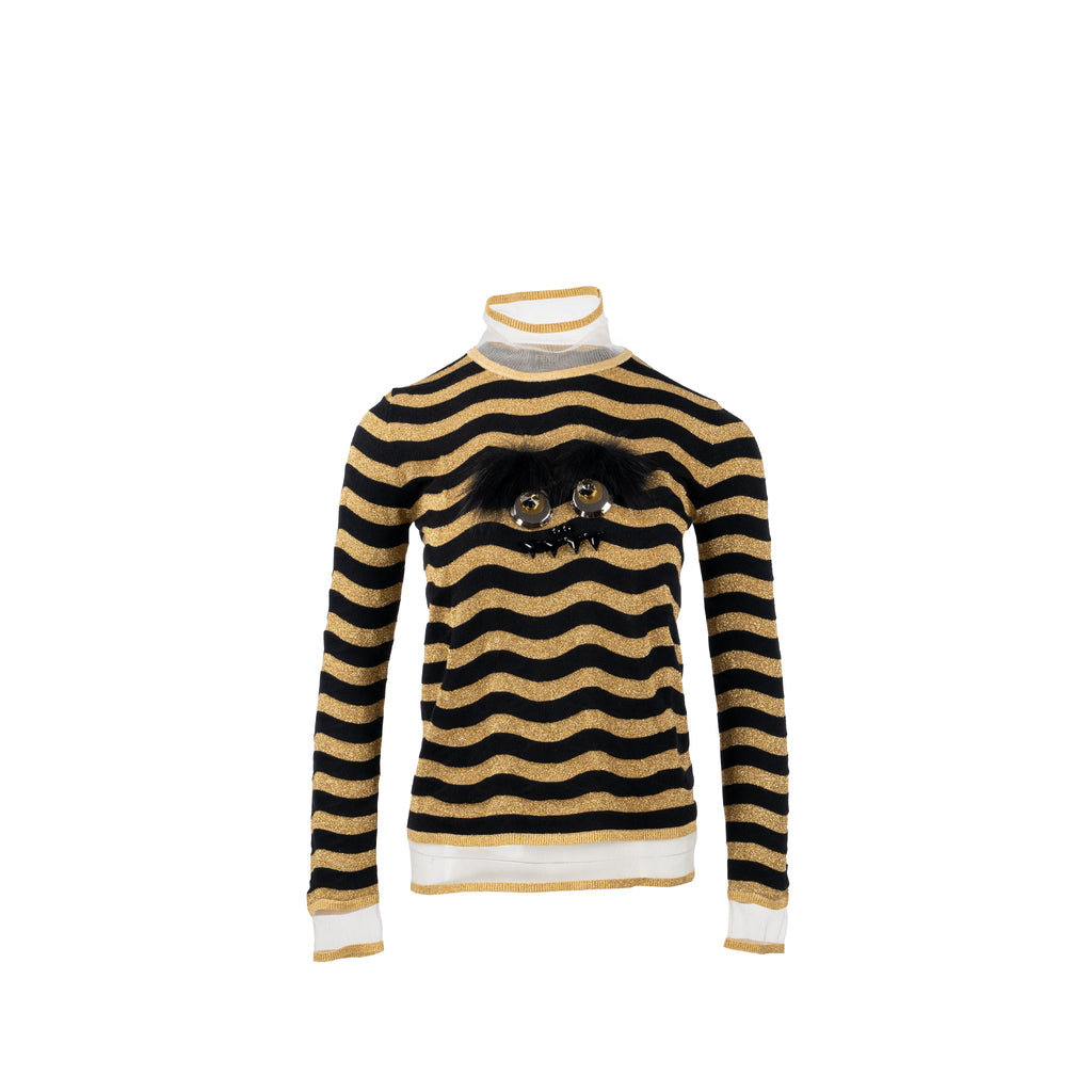 fendi-size-it38-monster-knitwear-sweater-black-gold