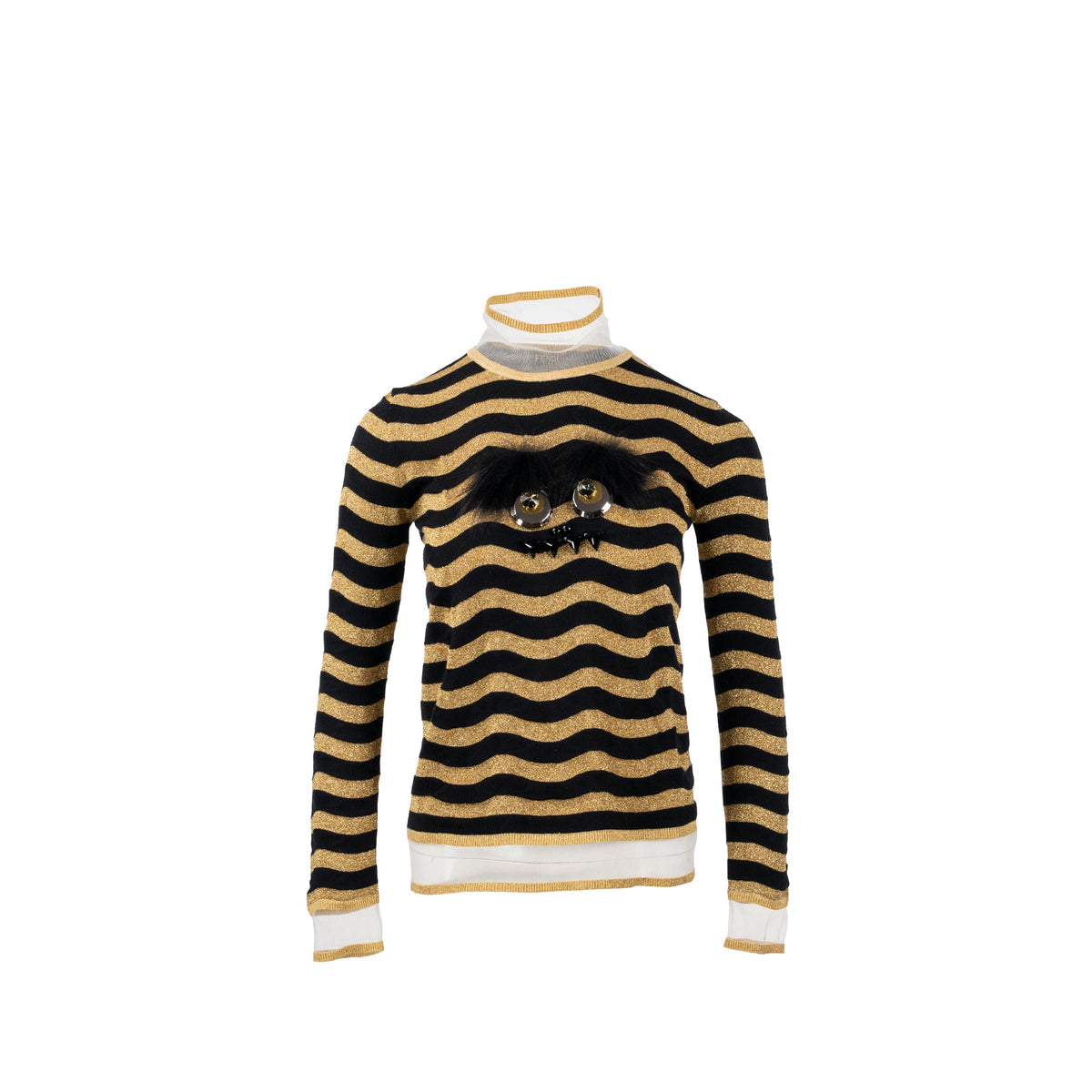 fendi-size-it38-monster-knitwear-sweater-black-gold