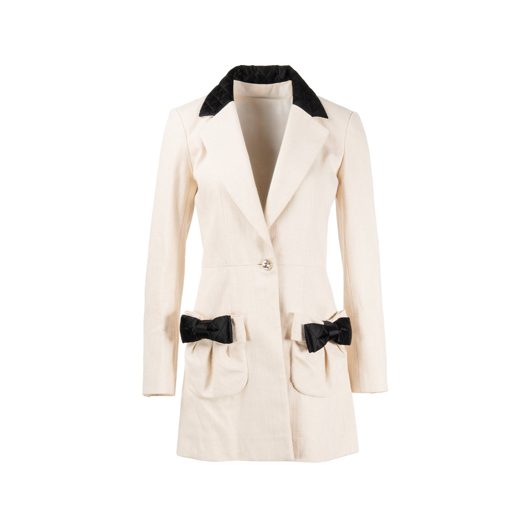 chanel-21s-size-36-jacket-black-bow-detailed-blazer-cotton-ecru
