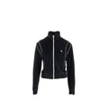 celine-size-m-striped-knit-zip-cropped-velvet-jacket-cotton-polyamide-black