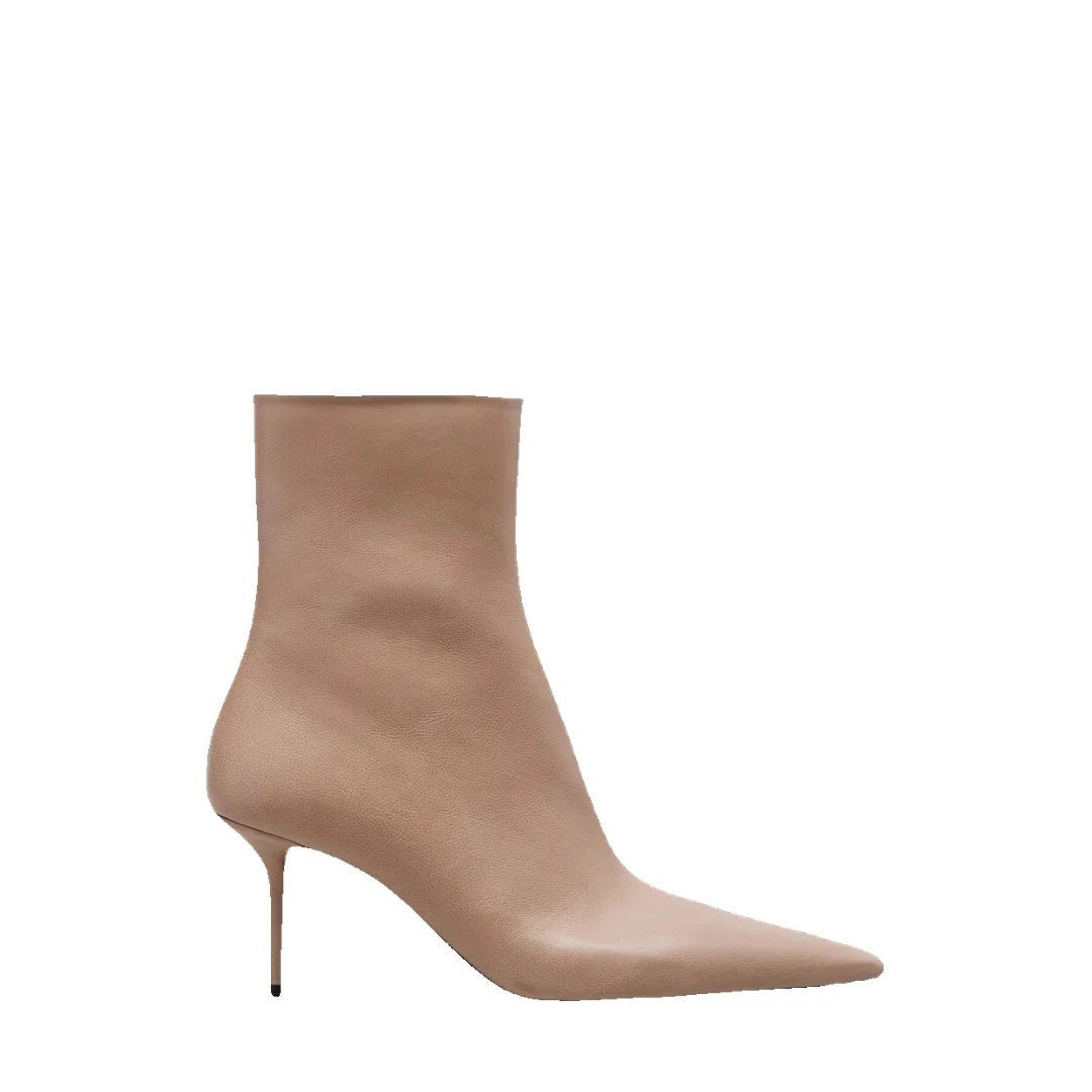 SAINT LAURENT ASHLEY BOOTIES NUDE & BEIGE