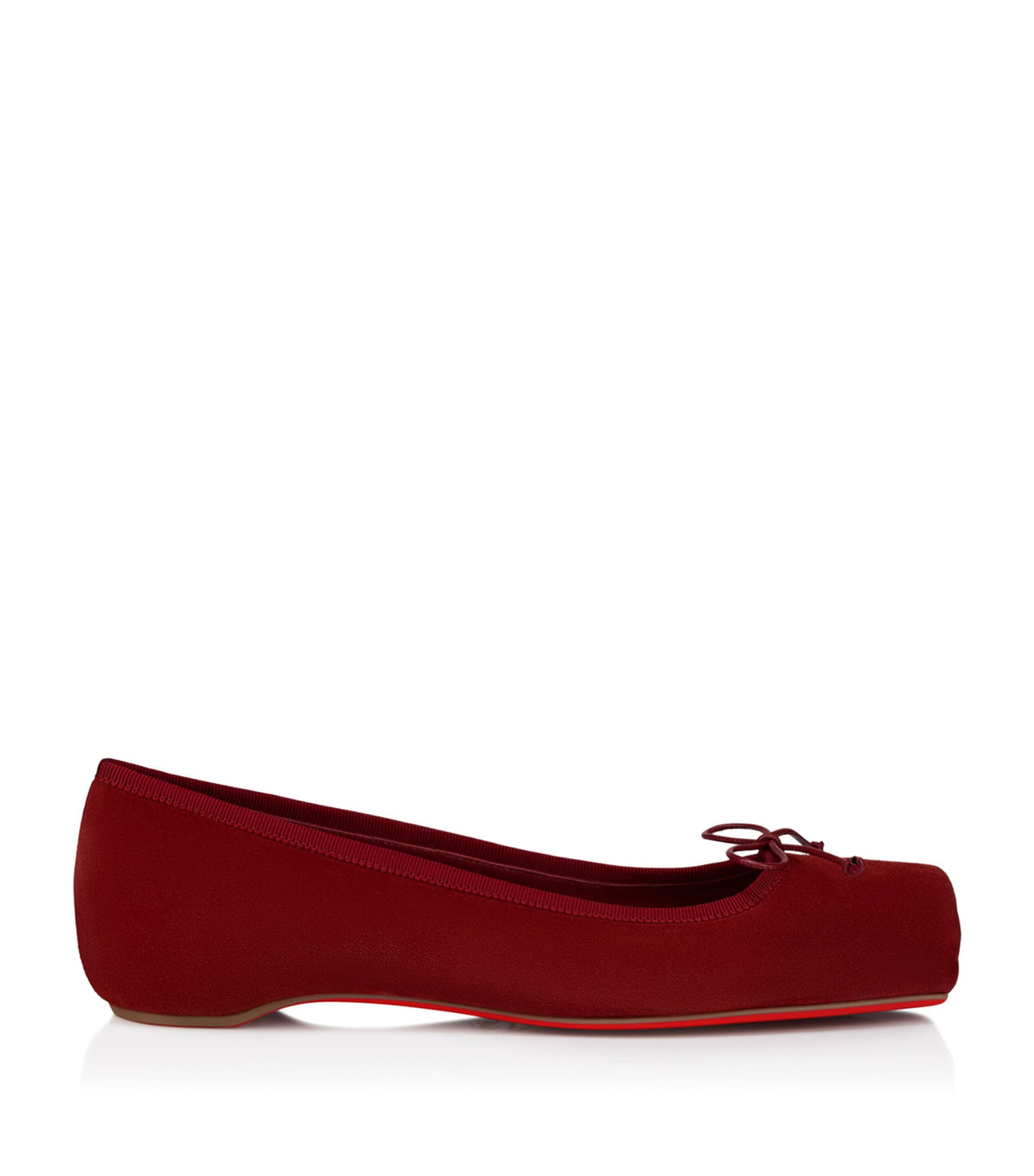 Christian Louboutin Cassia Nodo Suede Ballet Flats – 92475