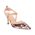 FENDI 85MM COLIBRÌ LEATHER SLINGBACK PUMPS PINK PINK SEQUIN