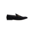 GUCCI GOATSKIN BEE STAR EMBROIDERED JORDAAN LOAFERS BLACK GG VELVET (DIFFERENT MATERIAL)