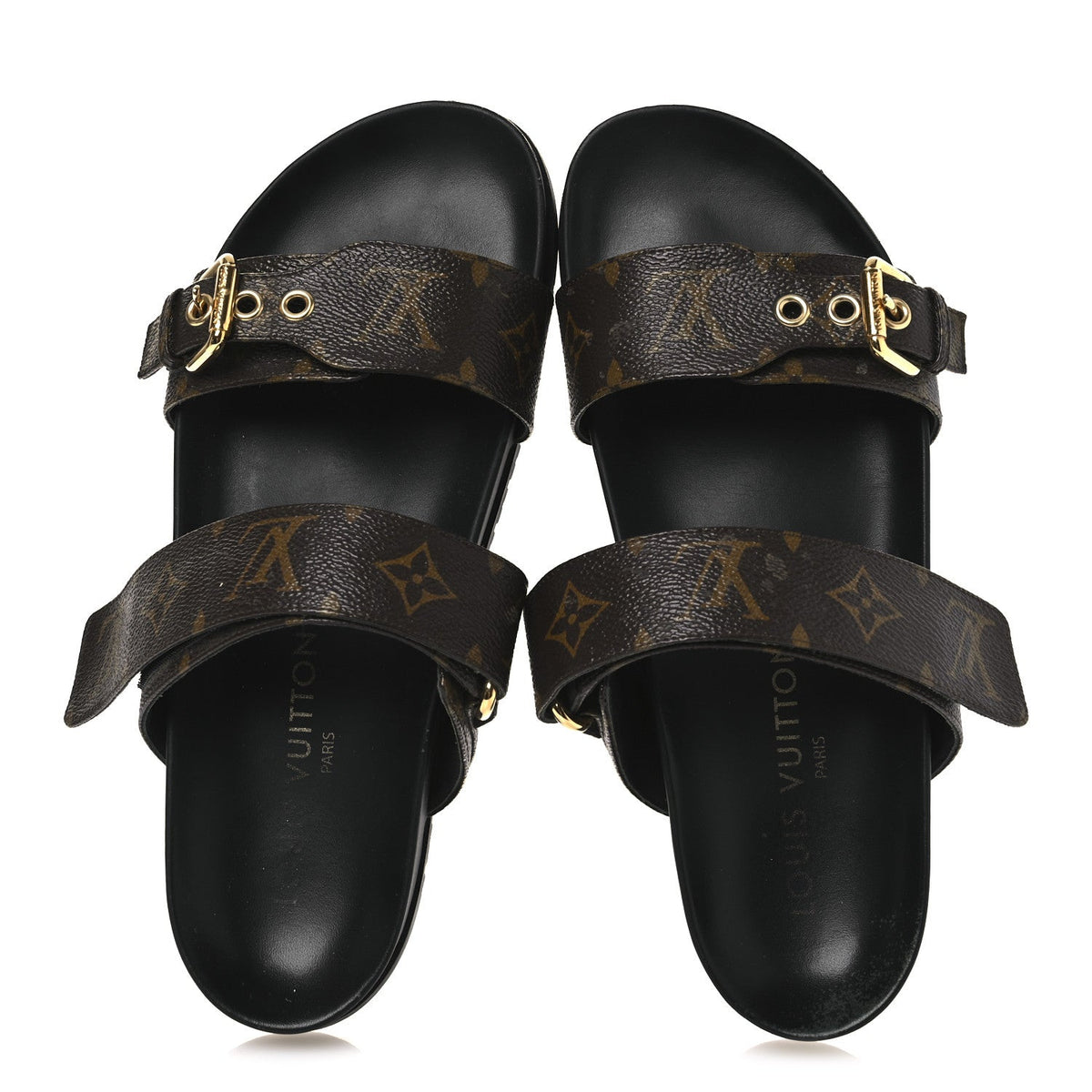 LOUIS VUITTON EMPREINTE BOM DIA MULE SANDALS BROWN MONOGRAM