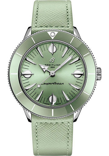 breitling-superocean-heritage-57-pastel-paradise-watch-stainless-steel-mint-green-dial-mint-green-calfskin-leather-strap-folding-buckle-a10340361l1x1