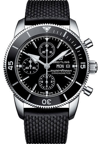 breitling-superocean-heritage-ii-chronograph-44-watch-steel-case-black-dial-black-rubber-aero-classic-strap-a13313121b1s1