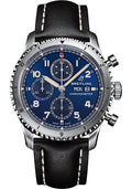 breitling-aviator-8-chronograph-43-watch-stainless-steel-blue-dial-black-calfskin-leather-strap-folding-buckle-a13316101c1x3