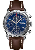 breitling-aviator-8-chronograph-43-watch-stainless-steel-blue-dial-brown-calfskin-leather-strap-folding-buckle-a13316101c1x4