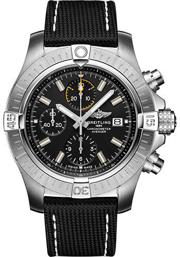 breitling-avenger-chronograph-45-watch-stainless-steel-black-dial-anthracite-calfskin-leather-strap-folding-buckle-a13317101b1x2