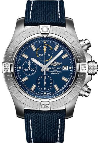 breitling-avenger-chronograph-45-watch-stainless-steel-blue-dial-blue-calfskin-leather-strap-tang-buckle-a13317101c1x1