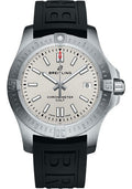 breitling-colt-41-automatic-watch-steel-silver-dial-black-diver-pro-iii-strap-folding-buckle-a17313101g1s1