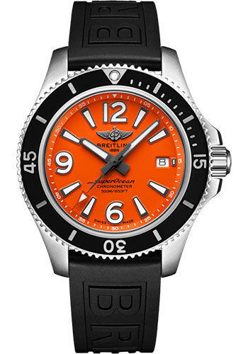 breitling-superocean-ii-42-watch-steel-orange-dial-black-diver-pro-iii-strap-folding-buckle-a17366d71o1s2