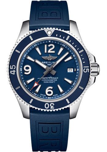 breitling-superocean-automatic-42-watch-steel-blue-dial-blue-diver-pro-iii-strap-tang-buckle-a17366d81c1s1