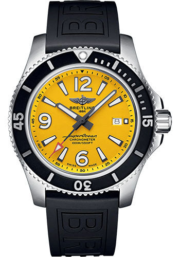 breitling-superocean-automatic-44-watch-stainless-steel-yellow-dial-black-rubber-strap-folding-buckle-a17367021i1s2