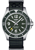 breitling-superocean-automatic-44-outerknown-watch-stainless-steel-green-dial-khaki-green-econyl®-yarn-strap-tang-buckle-a17367a11l1w1