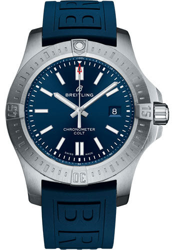 breitling-colt-automatic-watch-stainless-steel-blue-dial-blue-rubber-strap-folding-buckle-a17388101c1s1