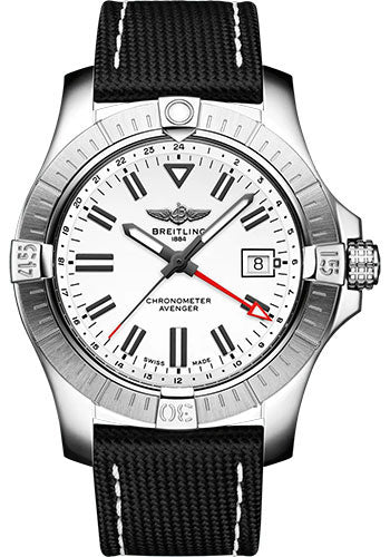 breitling-avenger-automatic-gmt-43-watch-stainless-steel-white-dial-anthracite-calfskin-leather-strap-tang-buckle-a32397101a1x1
