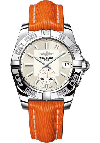 breitling-galactic-36-automatic-watch-stainless-steel-silver-dial-orange-calfskin-leather-strap-tang-buckle-a37330121g1x1