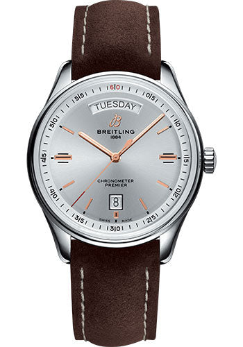 breitling-premier-automatic-day-date-watch-40mm-steel-case-silver-dial-brown-nubuck-strap-a45340211g1x1