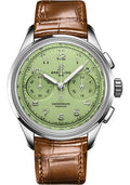 breitling-premier-b09-chronograph-40-watch-stainless-steel-pistachio-green-dial-gold-brown-alligator-leather-strap-folding-buckle-ab0930d31l1p1