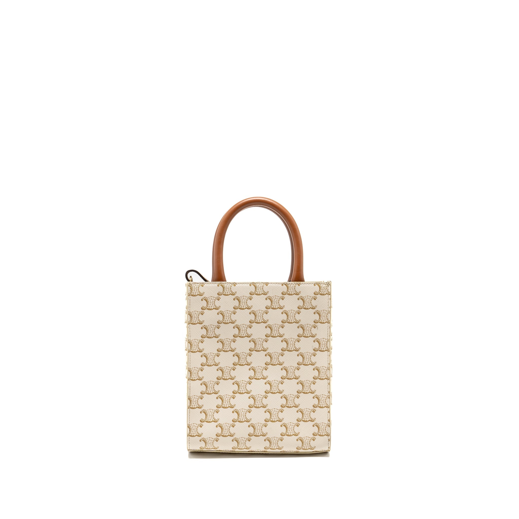 celine-mini-vertical-cabas-triomphe-canvas-calfskin-white-ghw-1