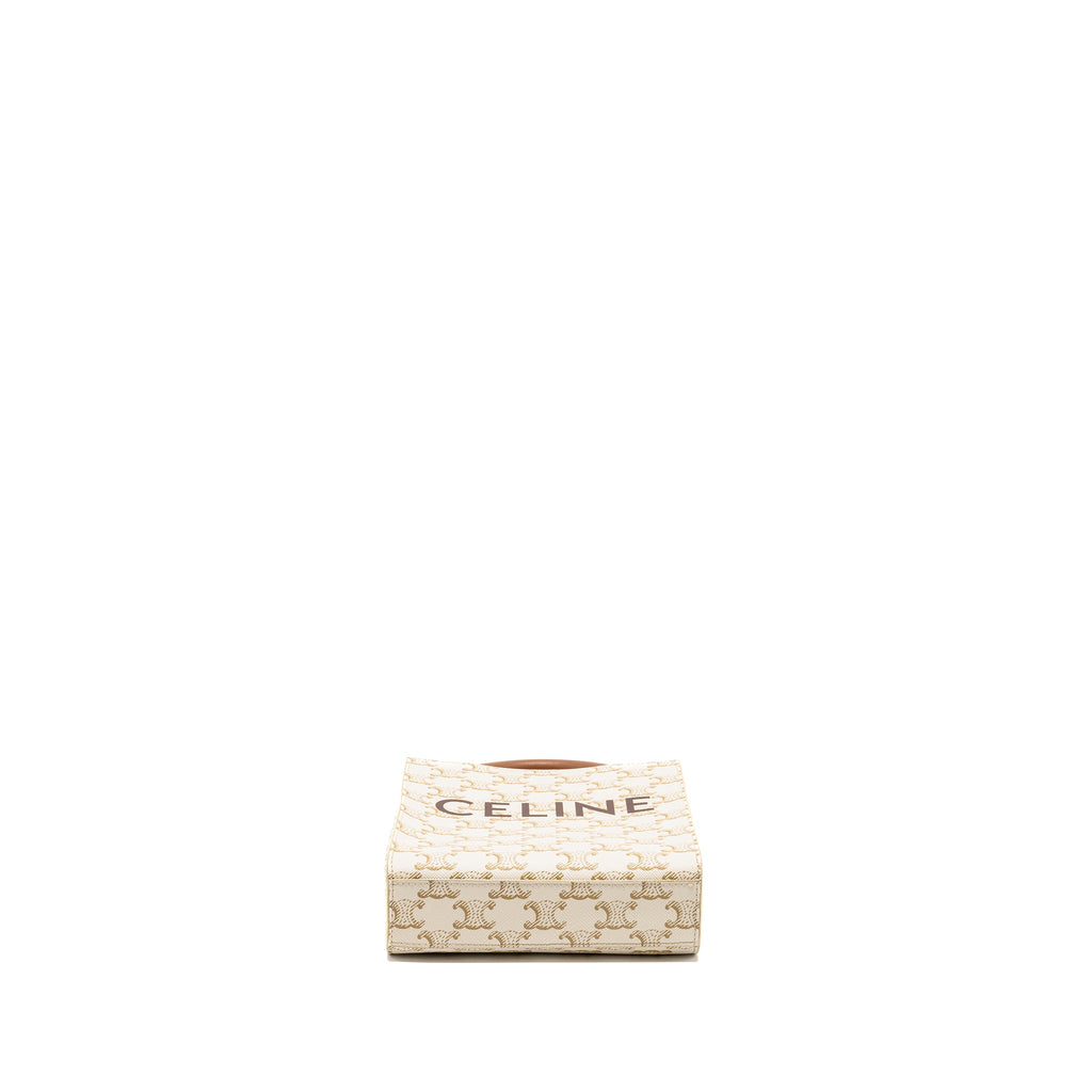celine-mini-vertical-cabas-triomphe-canvas-calfskin-white-ghw-1