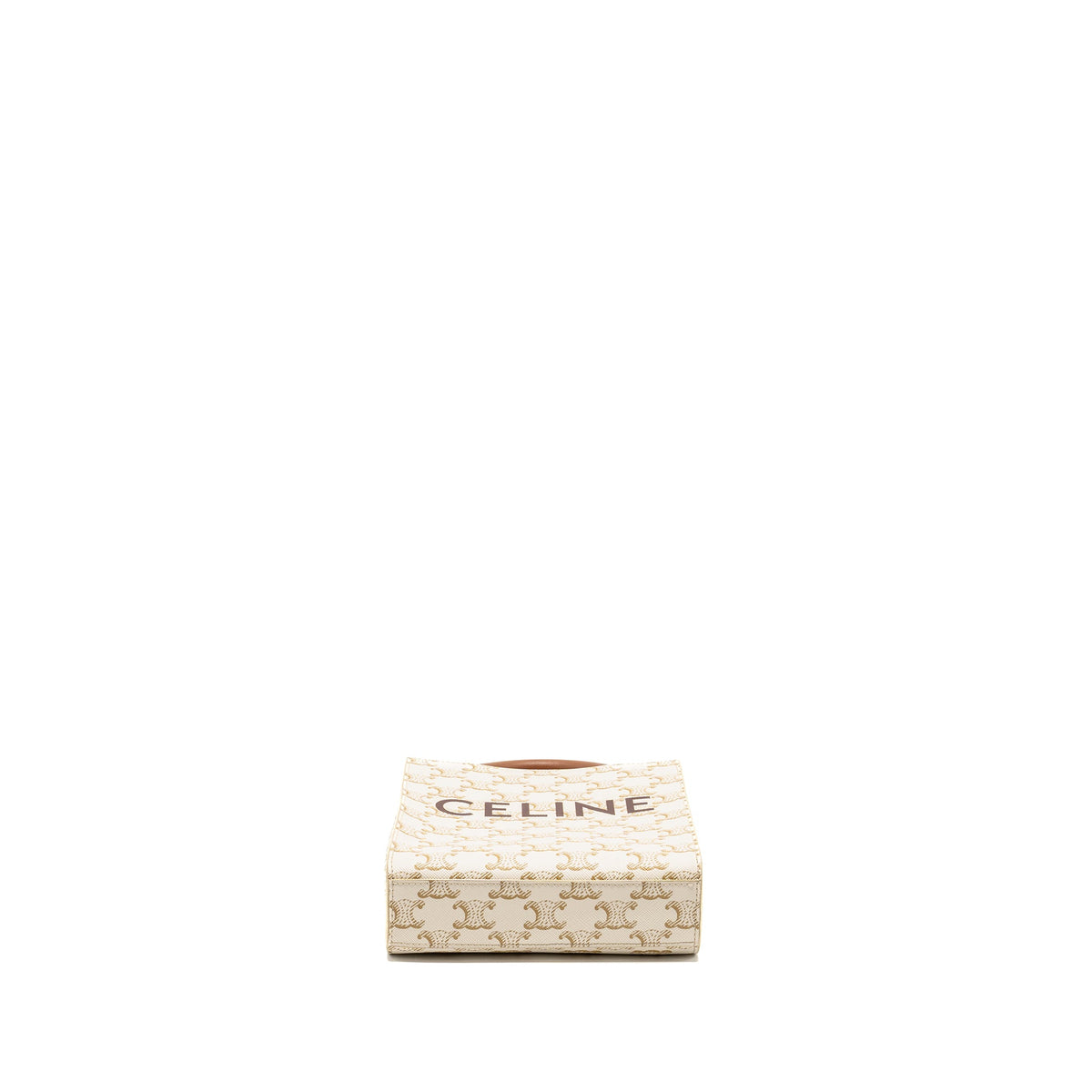 celine-mini-vertical-cabas-triomphe-canvas-calfskin-white-ghw-1