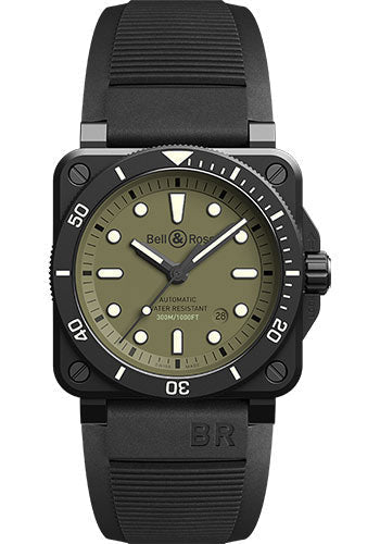 bell-ross-br-03-92-diver-military-black-rubber-and-khaki-fabric-straps-of-999-br0392-d-ka-ce-srb
