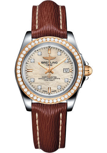 breitling-galactic-32-sleek-watch-steel-rose-gold-gem-set-bezel-mother-of-pearl-diamond-dial-brown-sahara-strap-tang-buckle-c7133053-a803-211x-a14ba-1