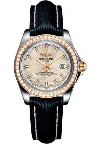 breitling-galactic-32-sleek-watch-steel-and-18k-rose-gold-mother-of-pearl-dial-blue-calfskin-leather-strap-tang-buckle-c71330531a1x1