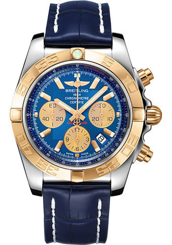 breitling-chronomat-44-watch-steel-gold-metallica-blue-dial-blue-alligator-strap-tang-buckle-cb0110121c1p1