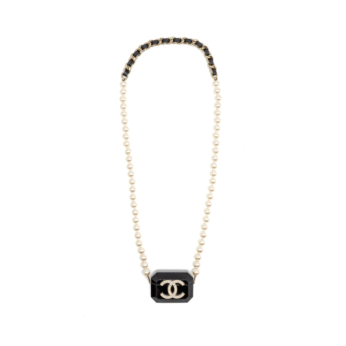 chanel-airpods-case-with-pearl-chain-black-lghw