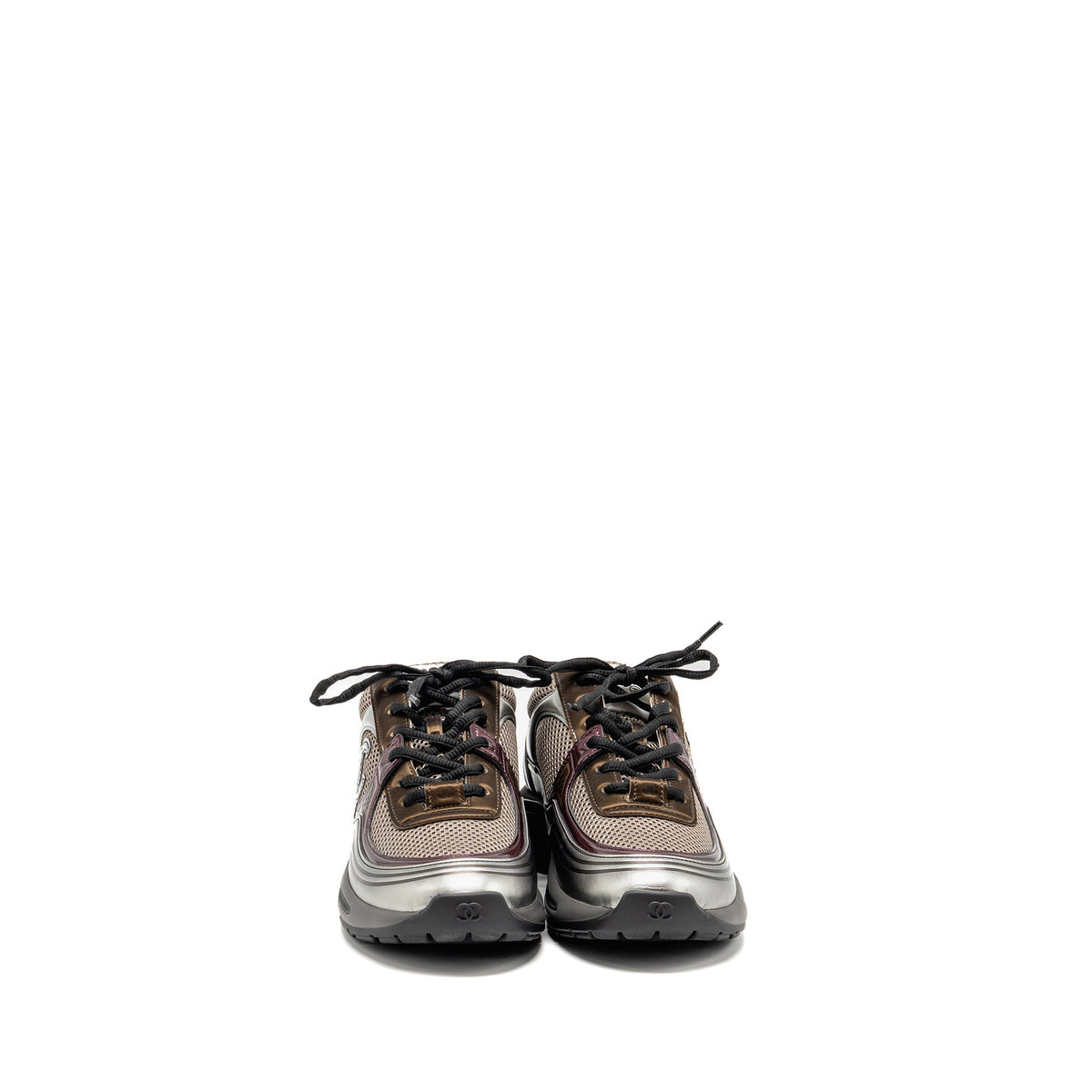 chanel-size-39-cc-logo-sneakers-fabric-laminated-khaki-silver-dark-purple-copy