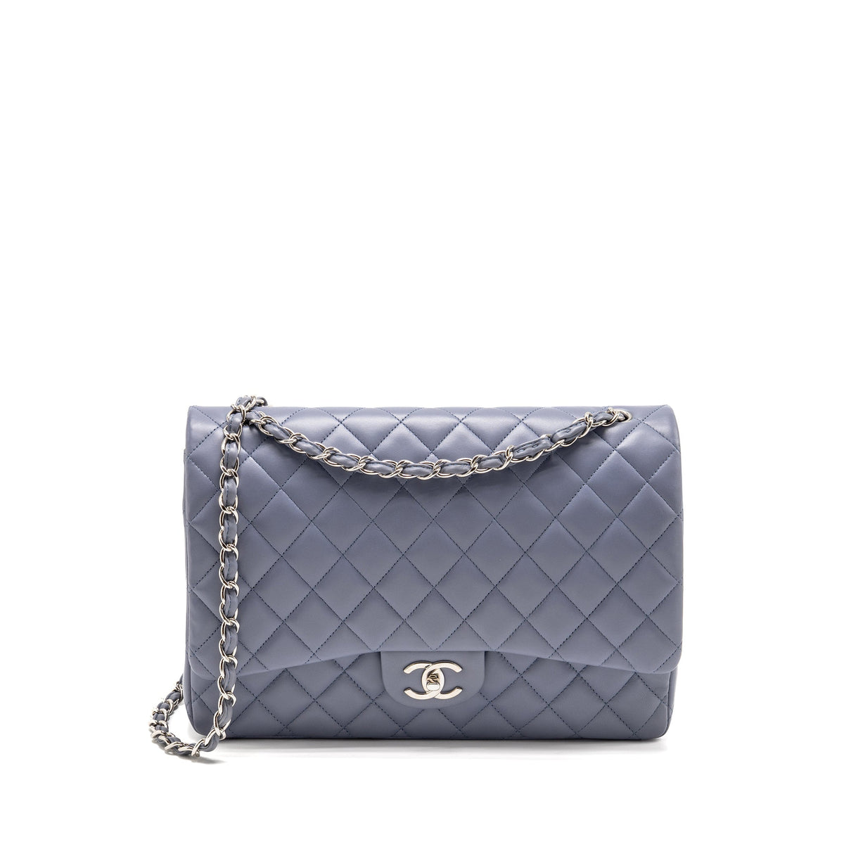 chanel-maxi-classic-double-flap-bag-lambskin-light-purple-shw