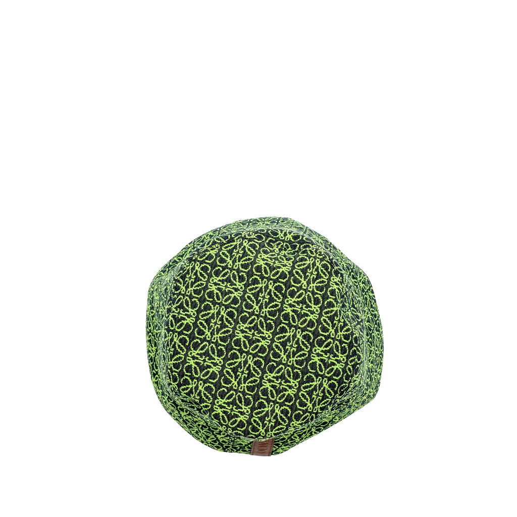 loewe-size-60-anagram-jacquard-bucket-hat-cotton-green