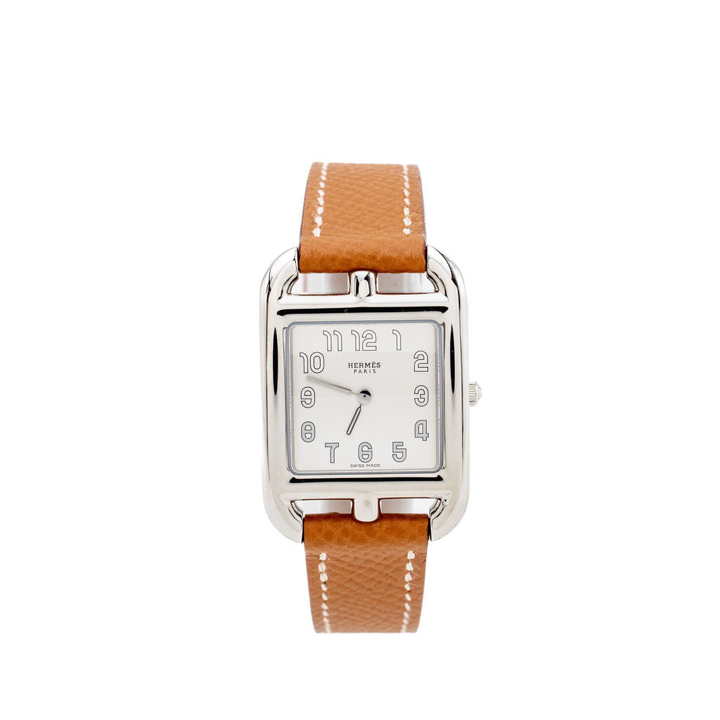 hermes-cape-cod-watch-31mm-small-model-steel-opaline-silvered-dial-gold-epsom-strap