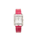 hermes-cape-cod-watch-small-model-31mm-steel-case-mother-of-pearl-dial-with-diamonds-alligator-raspberry-strap-copy
